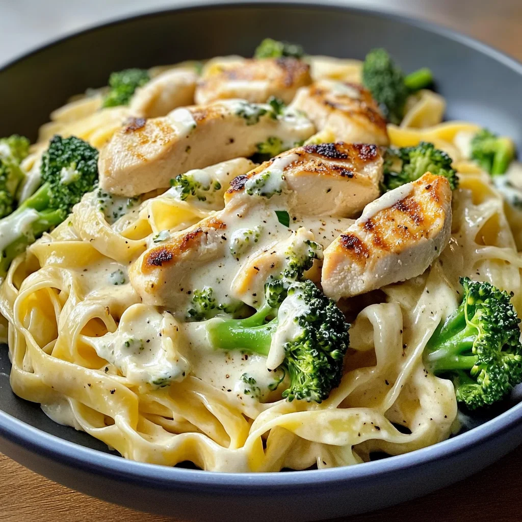 Creamy Chicken & Broccoli Fettuccine Alfredo