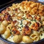 Creamy Parmesan Chicken Shells with Melted Mozzarella