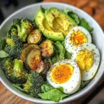 Jammy Egg Power Bowl with Roasted Veggies & Avocado