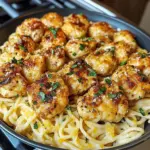 Lemon Garlic Butter Chicken Bites with Savory Parmesan Linguine