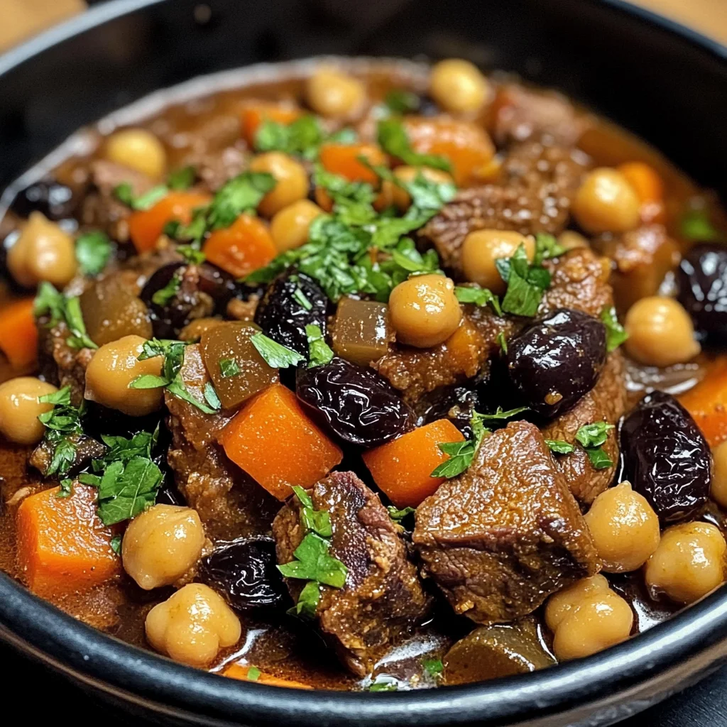 Moroccan Lamb Tagine with Prunes, Chickpeas & Warm Spices