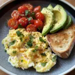 Scrambled Egg & Avocado Plate with Tomato Salad & Sauerkraut