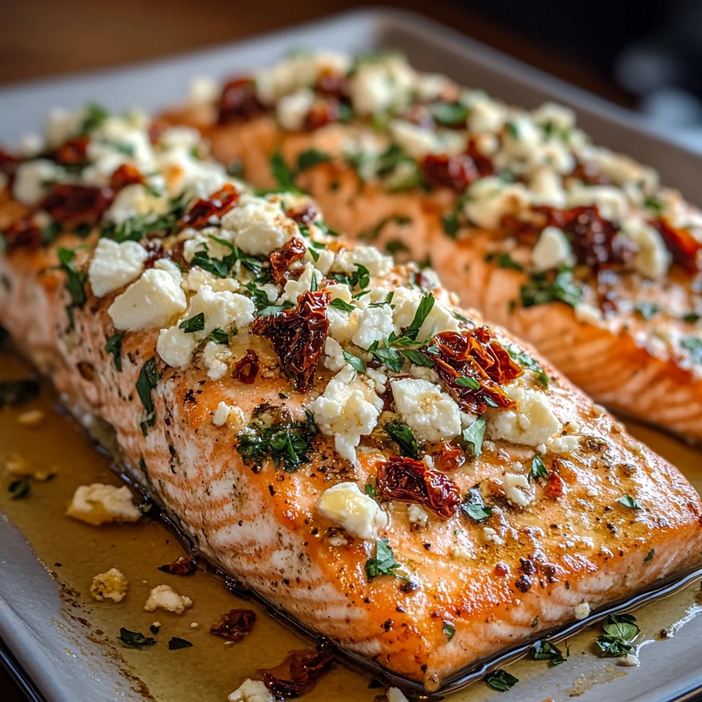 Mediterranean Baked Salmon With Feta & Sun-dried Tomatoes