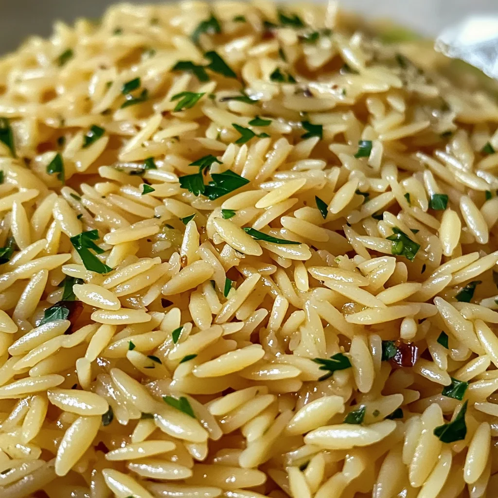 Orzo Rice Pilaf with Garlic and Herbs