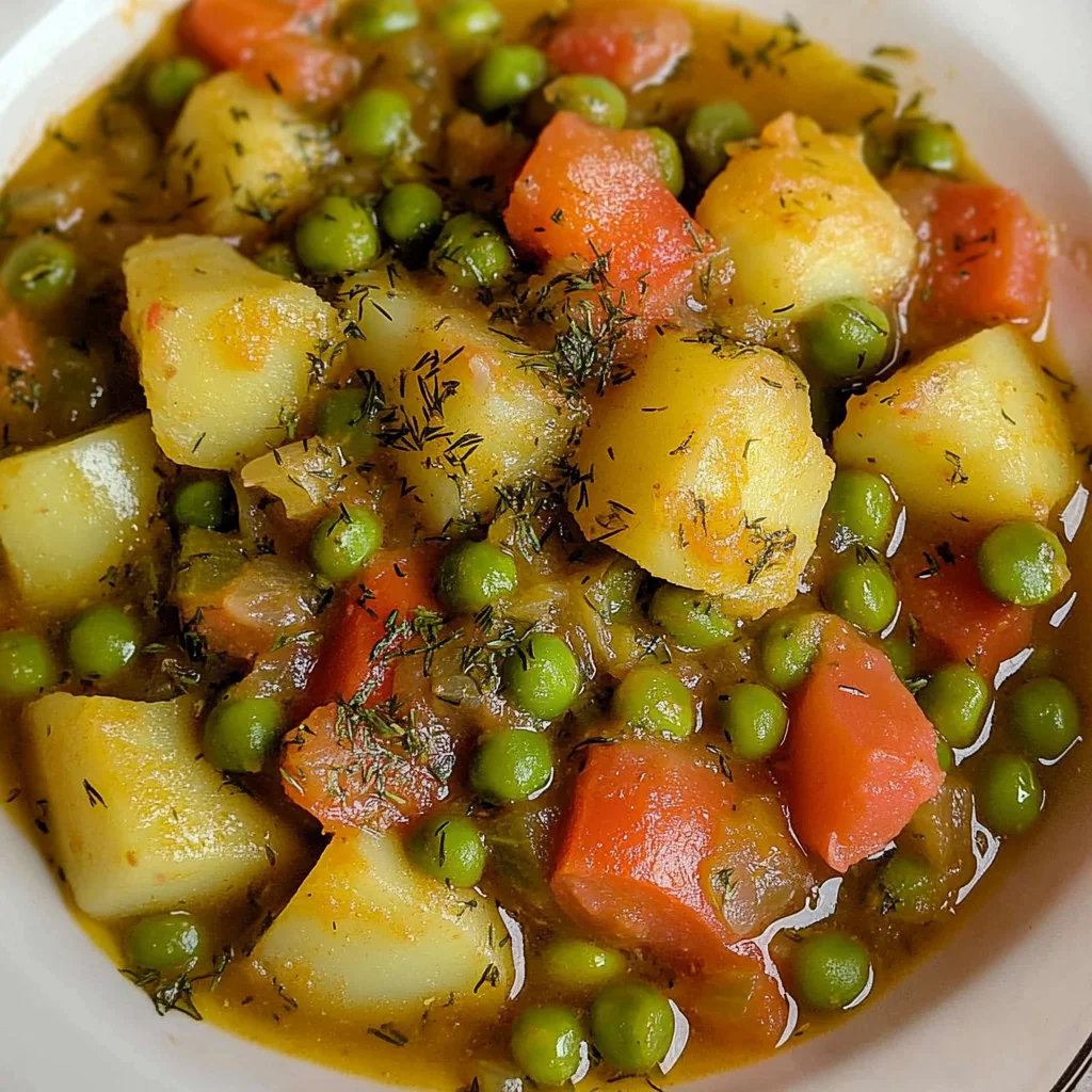 Traditional Greek Green Peas Stew