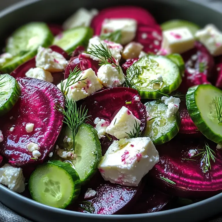 Vibrantly Easy Beet Salad with Feta and Cucumbers Delight
