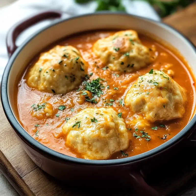 Best Tomato Soup with Cheddar Bay Dumplings