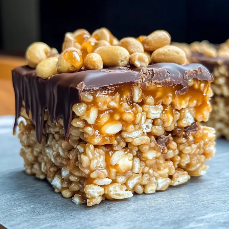 Caramel Peanut Rice Krispie Treats