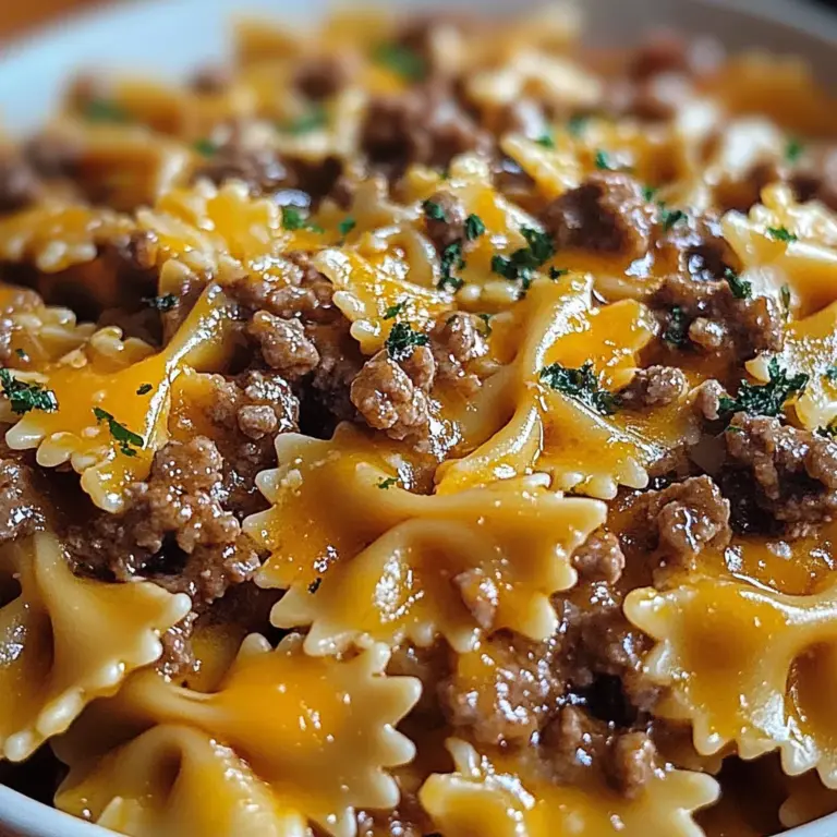 Cheesy Beef Bowtie Pasta with Garlic Butter Delights You!
