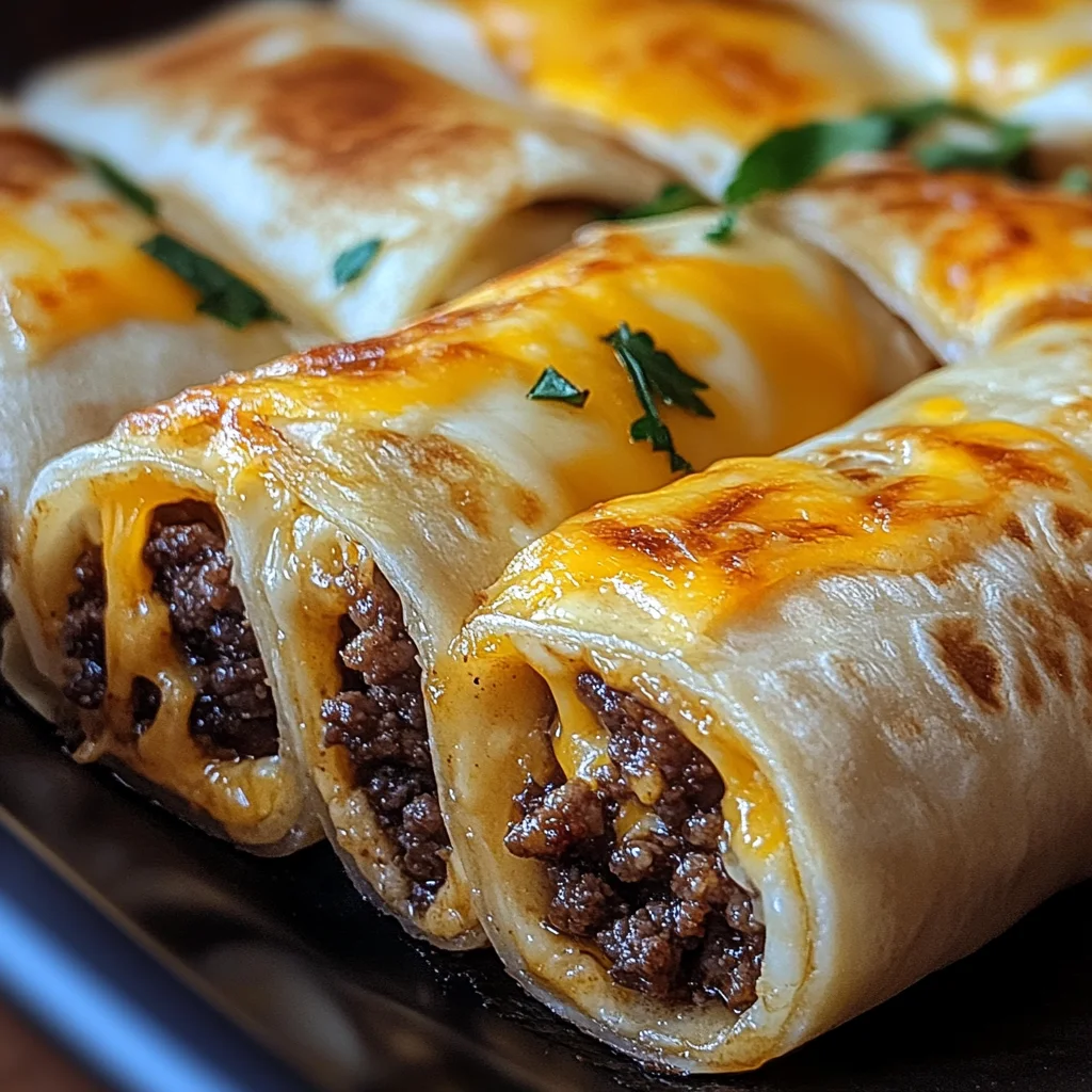 Cheesy Garlic Beef Roll-Ups
