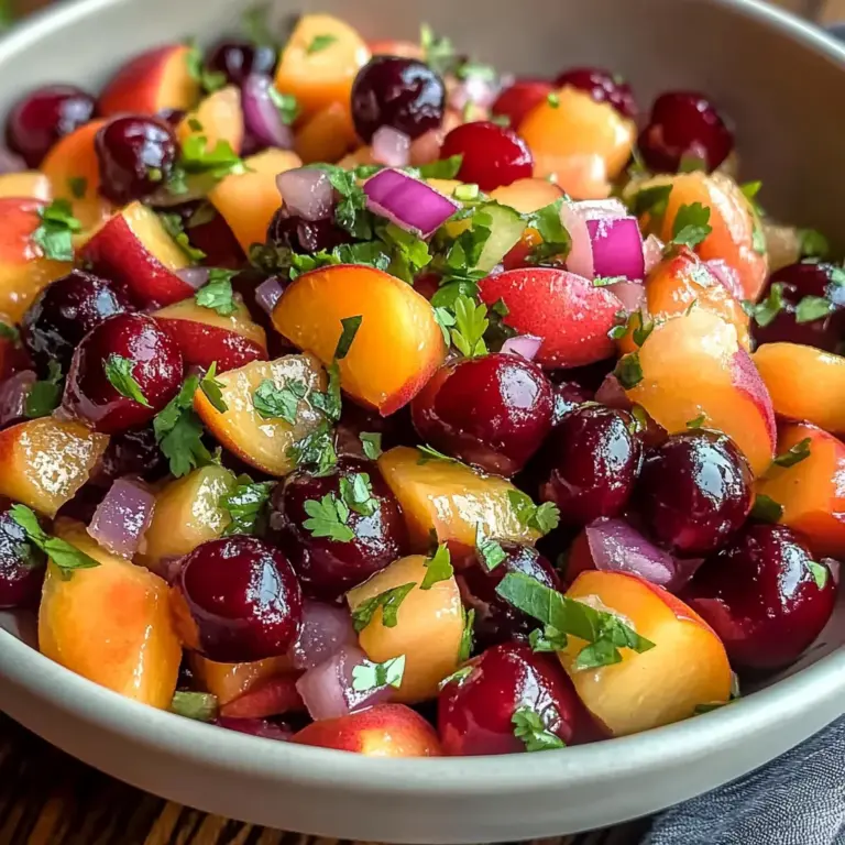 Delicious Peach Cherry Salsa - theamazingfood