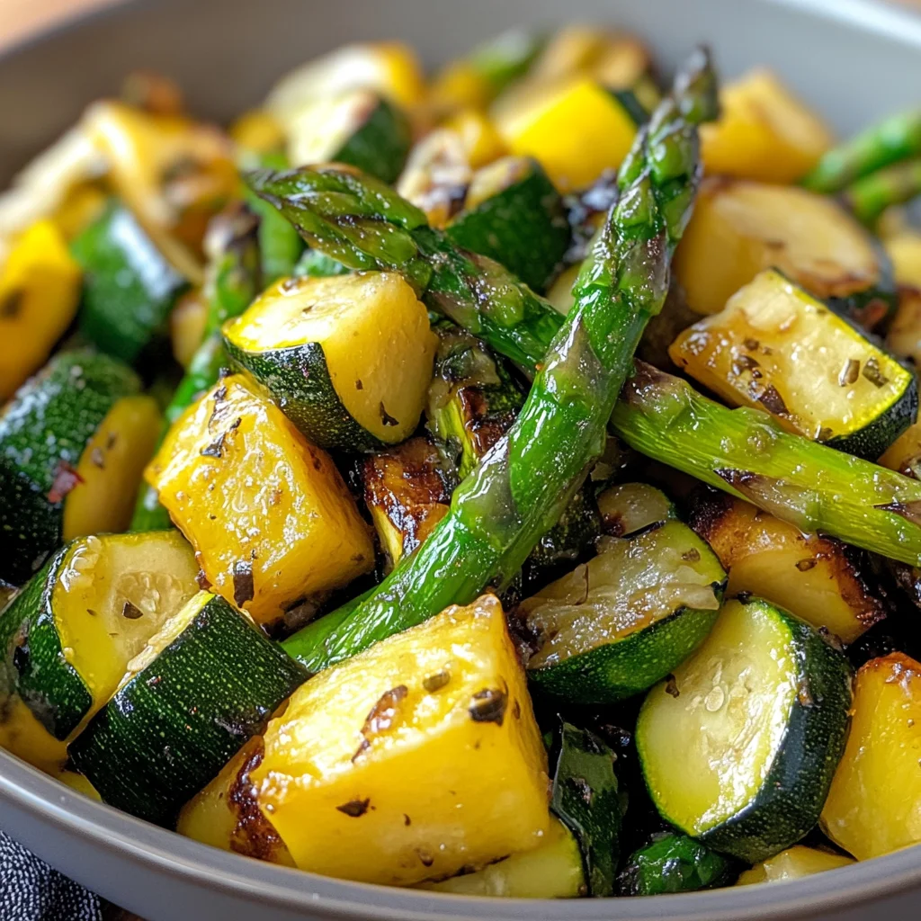 Flavorful Asparagus with Zucchini and Squash