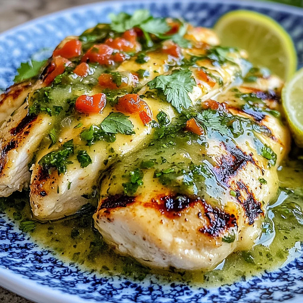 Grilled Salsa Verde Pepper Jack Chicken