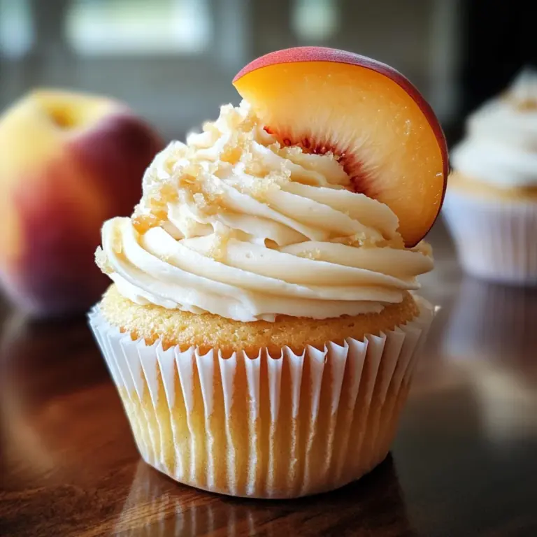 Honey Peach Cream Cheese Cupcakes