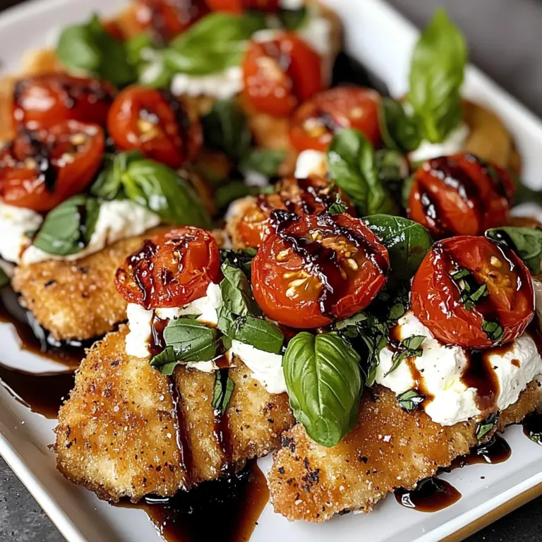 Italian Basil Chicken Cutlets with Tomato and Burrata Topping