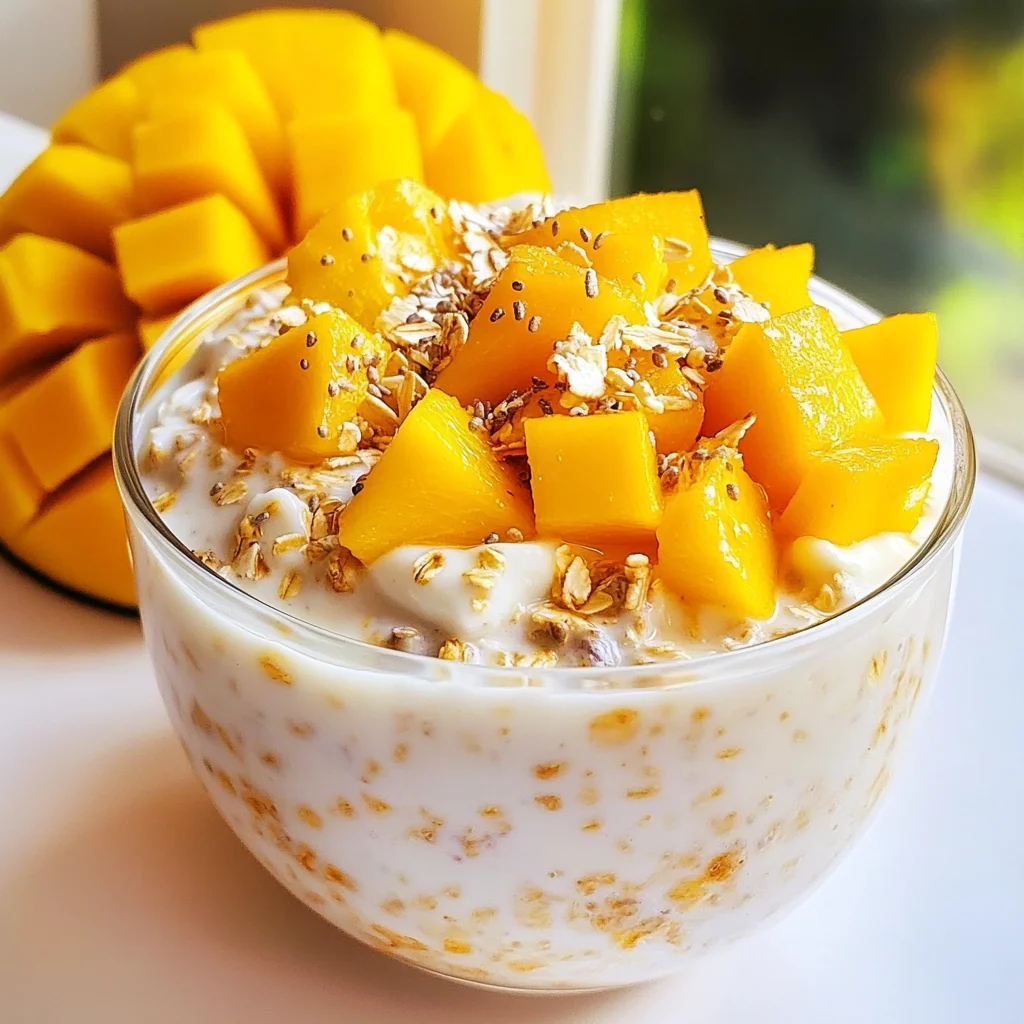 Mango Coconut Overnight Oats - Tropical Overnight Oats