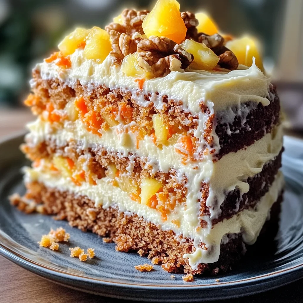 Pineapple Carrot Cream Cake : Moist & Tropical