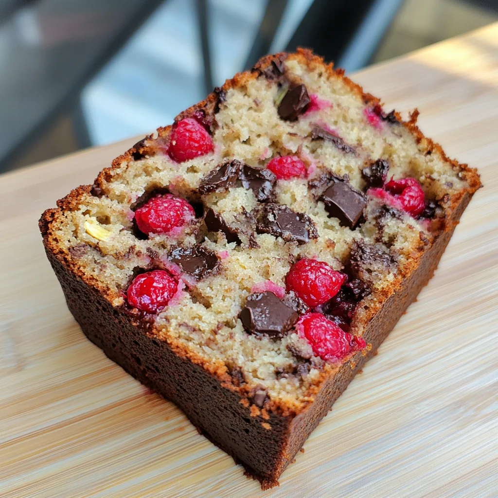 Raspberry Dark Chocolate Banana Bread