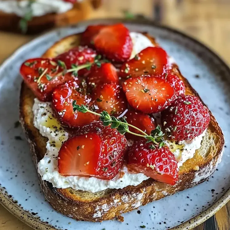Roasted Strawberry Whipped Ricotta Toast