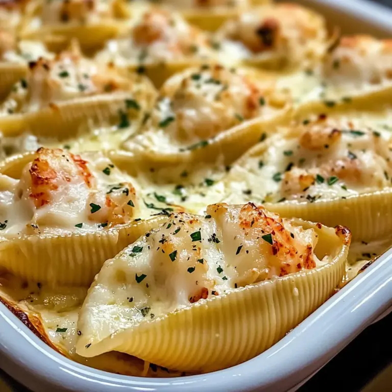 Seafood Stuffed Jumbo Shells with Creamy Cheese Sauce