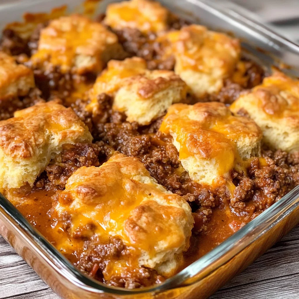 Sloppy Joe Biscuit Casserole
