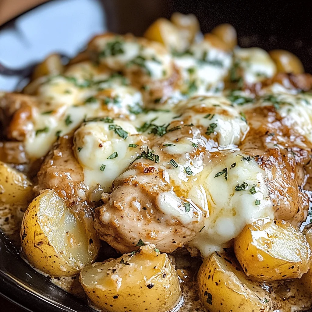 Slow Cooker Garlic Parmesan Chicken and Potatoes