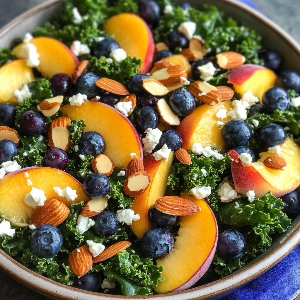 Summer Peach & Blueberry Kale Salad