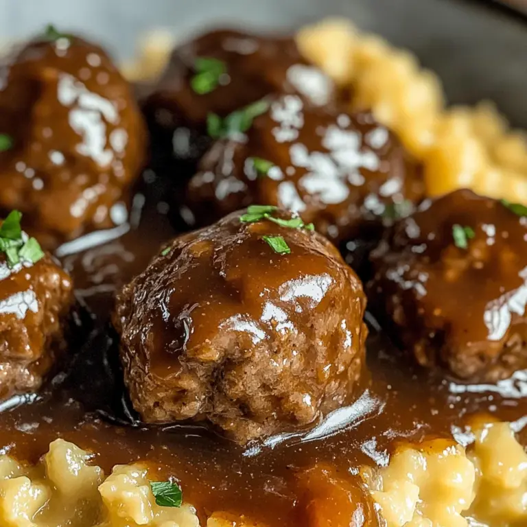 Tasty Slow Cooker Salisbury Steak Meatballs Recipe