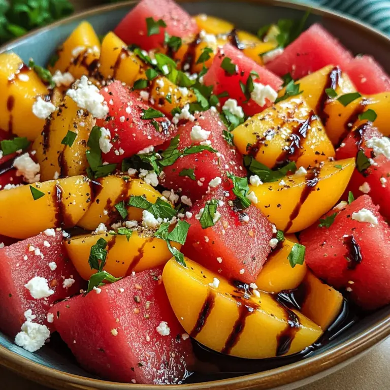 Watermelon Peach Salad – A Refreshing Gourmet Salad