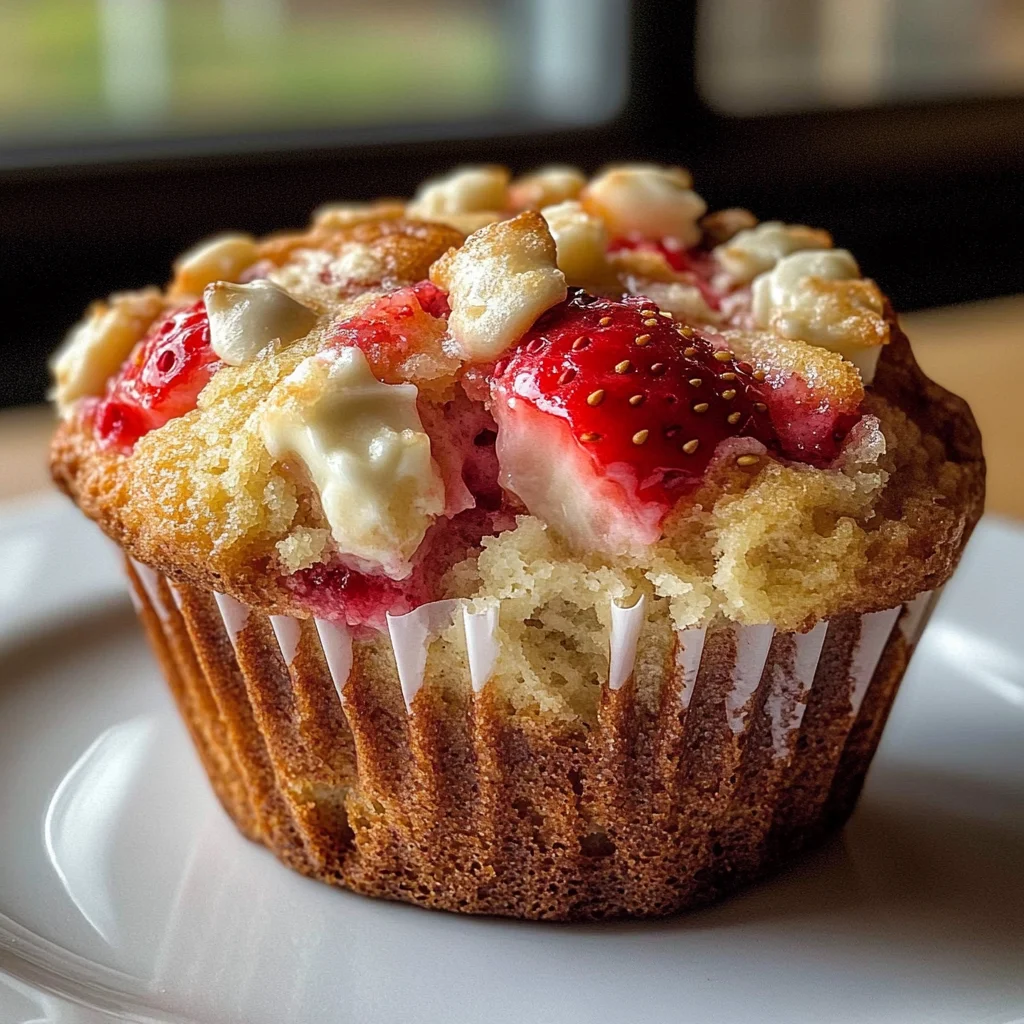 Amazing Strawberry White Chocolate Muffins in 20 Minutes