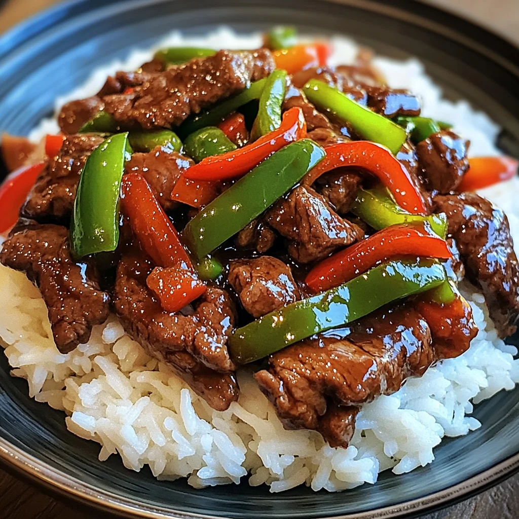 Beef & Pepper Stir-Fry with Rice