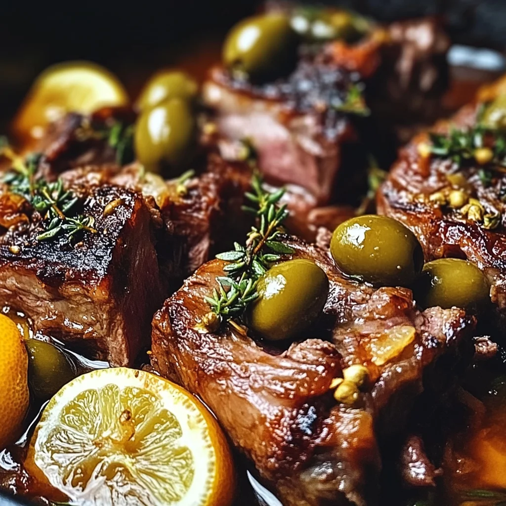 Braised Lamb Neck with Lemon, Olives & Warm Spices