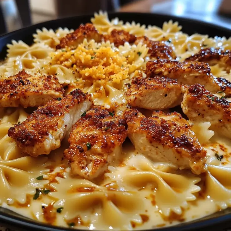 Cajun Chicken Bowtie Alfredo in Velveeta Garlic Sauce