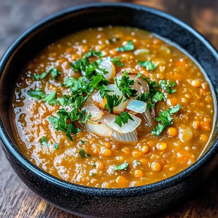 Carmelized Onion Red Lentil Soup