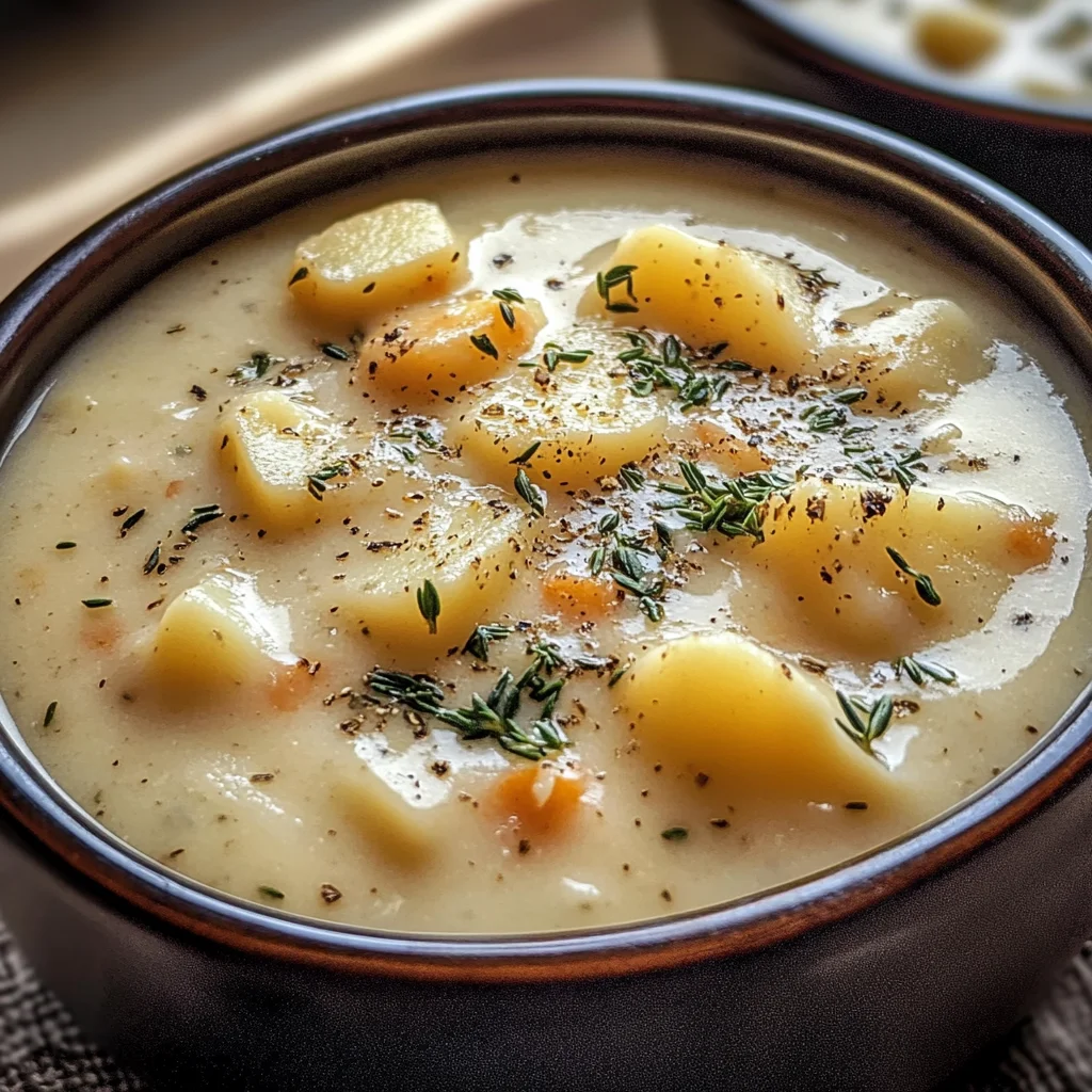 Cheddar Garlic Herb Potato Soup