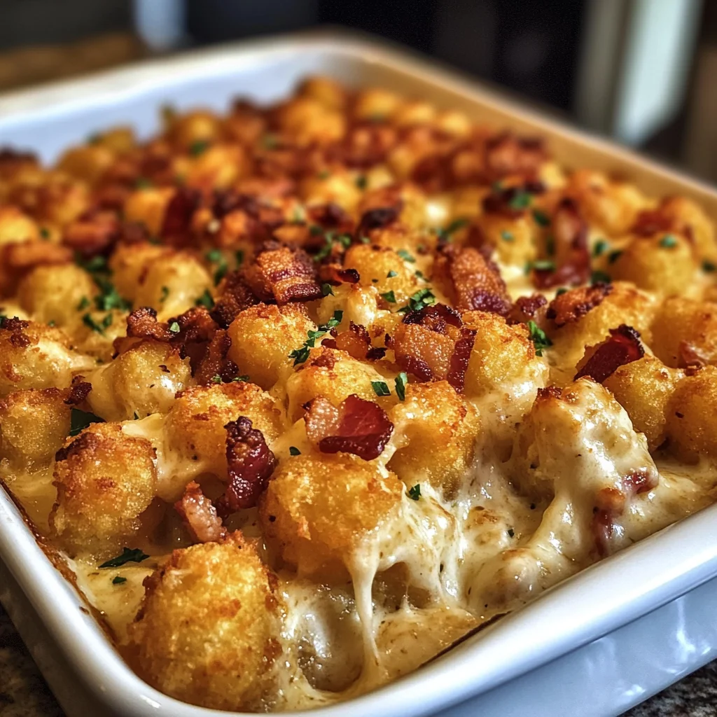 Chicken Bacon Ranch Tater Tot Casserole: A 450 Calorie Dish