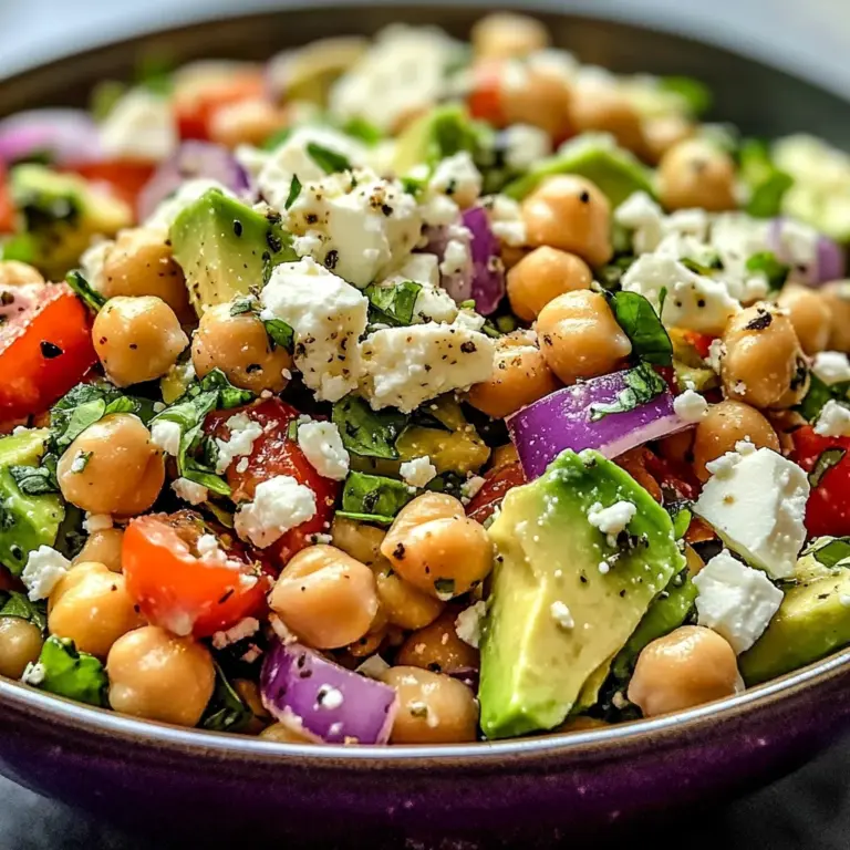 Chickpea Feta Avocado Salad