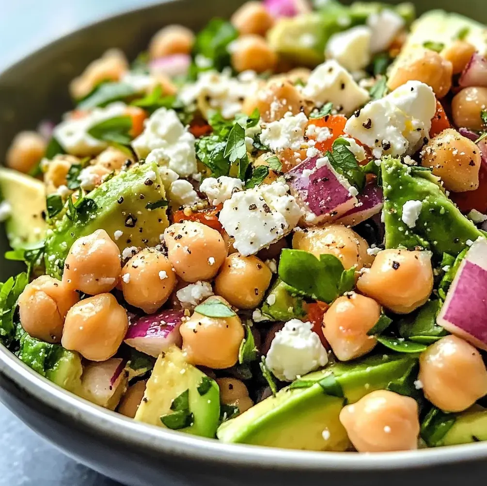 Chickpea Feta Avocado Salad