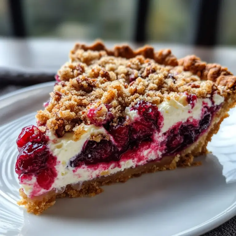 Cranberry Cream Cheese Crumb Pie
