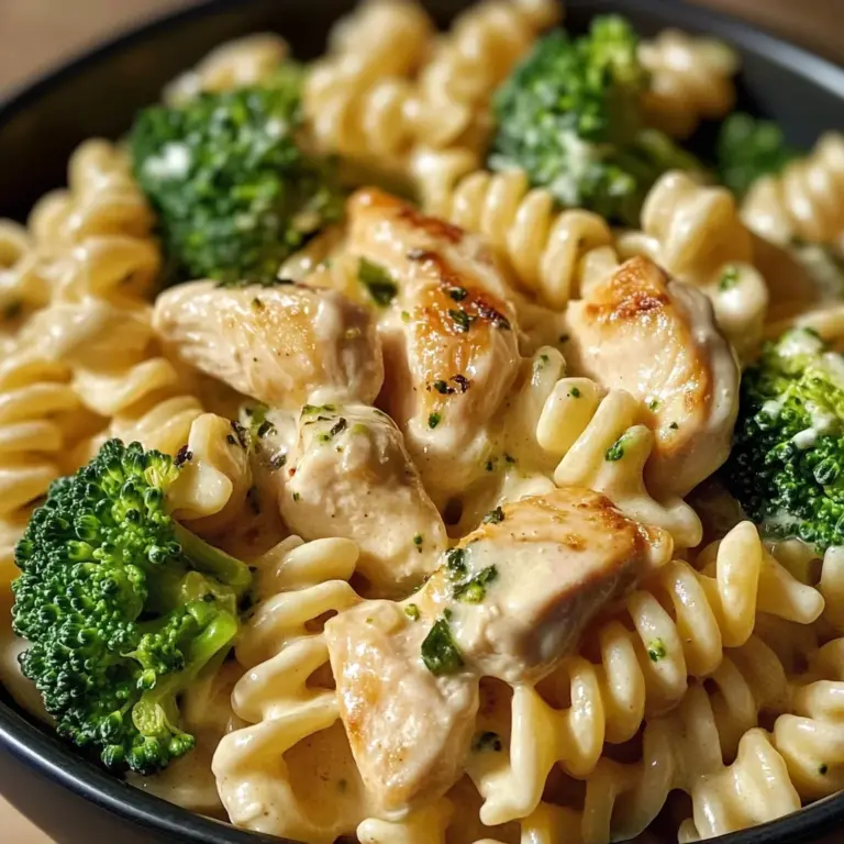 Creamy Garlic Chicken Alfredo with Broccoli