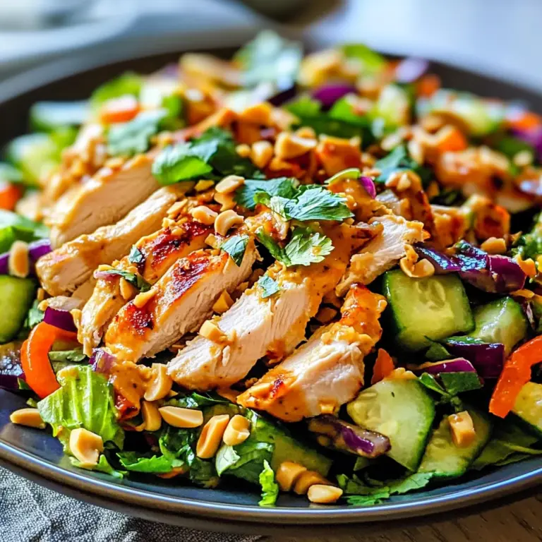 Crunchy Thai Chicken Salad with Peanut Dressing