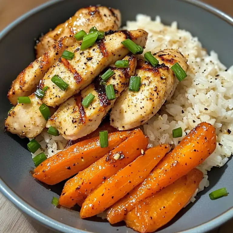 Garlic Butter Chicken Bowl with Roasted Carrots & Rice