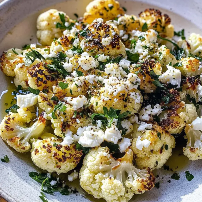 Greek Roasted Cauliflower with Feta and Herbs