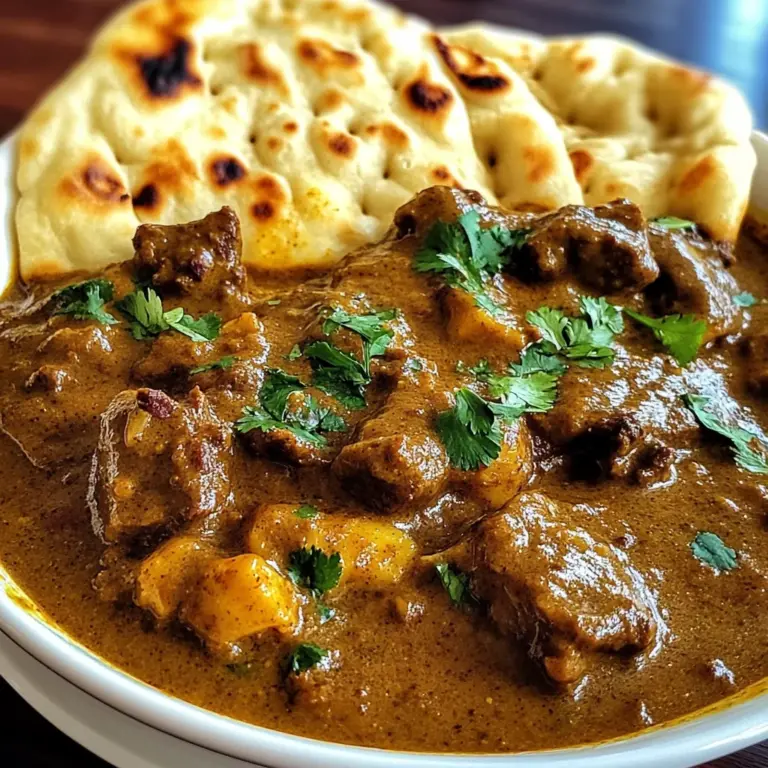 Indian-Style Beef Curry with Homemade Garlic Naan