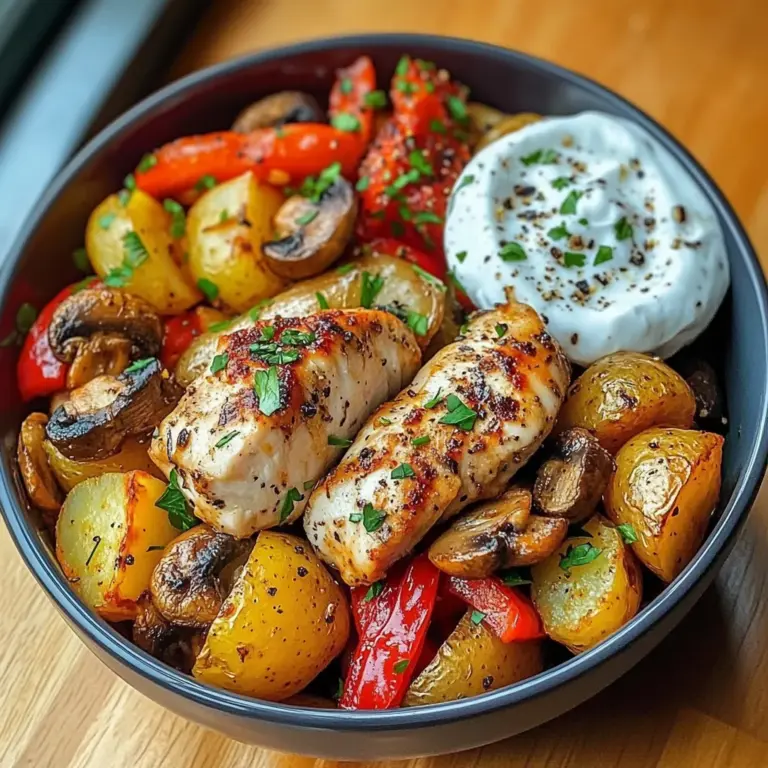 Loaded Garlic Butter Chicken with Roasted Veggies & Creamy Dip