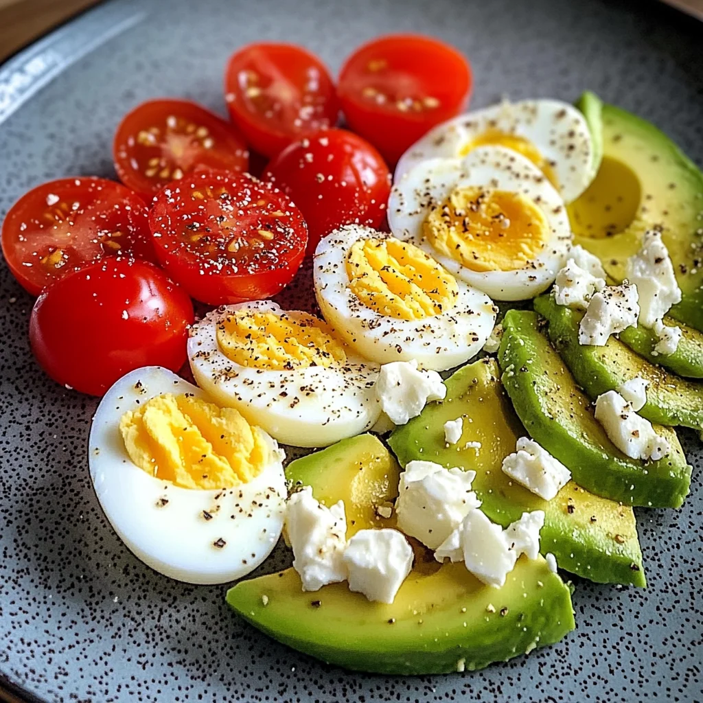 Mediterranean Breakfast Plate with Eggs, Feta & Avocado