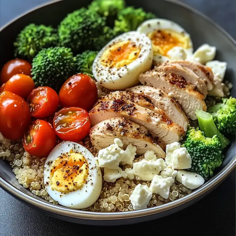 Protein-Packed Quinoa Bowl with Chicken, Eggs & Feta