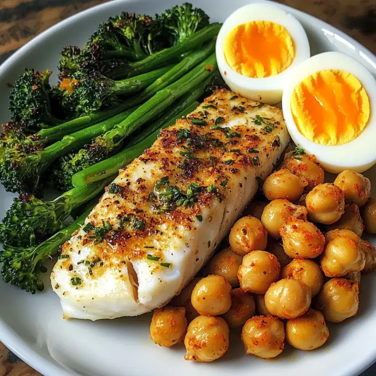Protein Power Plate with Fish, Roasted Chickpeas & Veggies