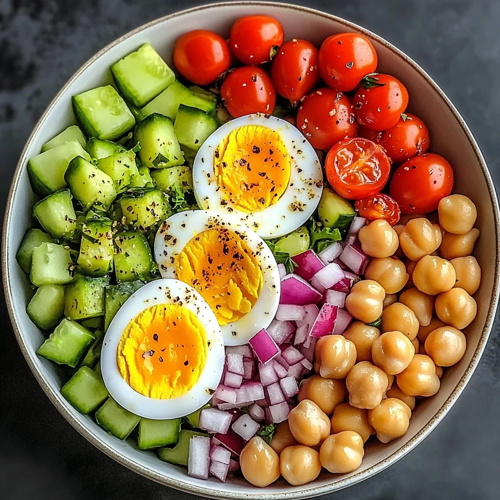 Rainbow Protein Bowl with Eggs & Chickpeas