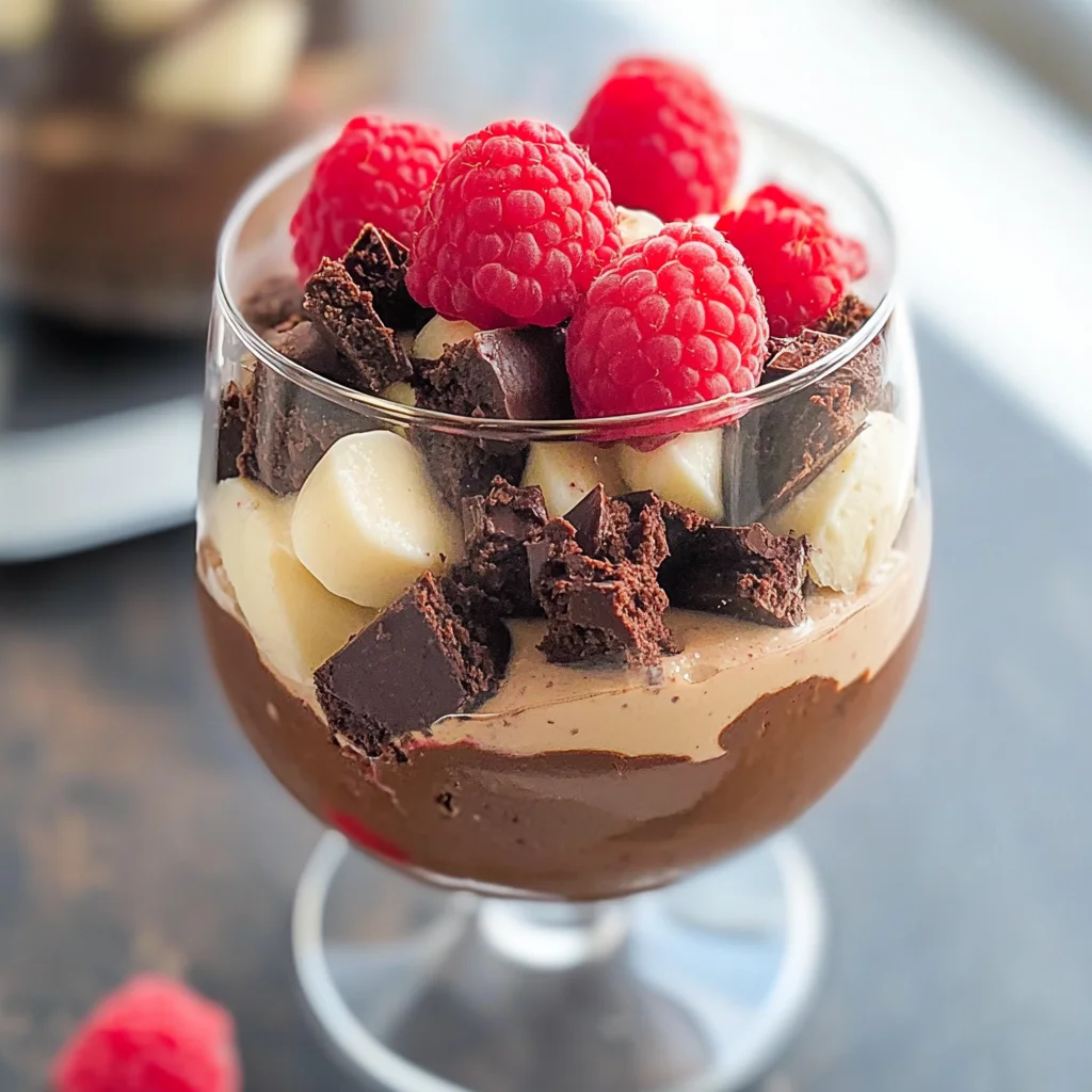 Raspberry Brownie Parfaits